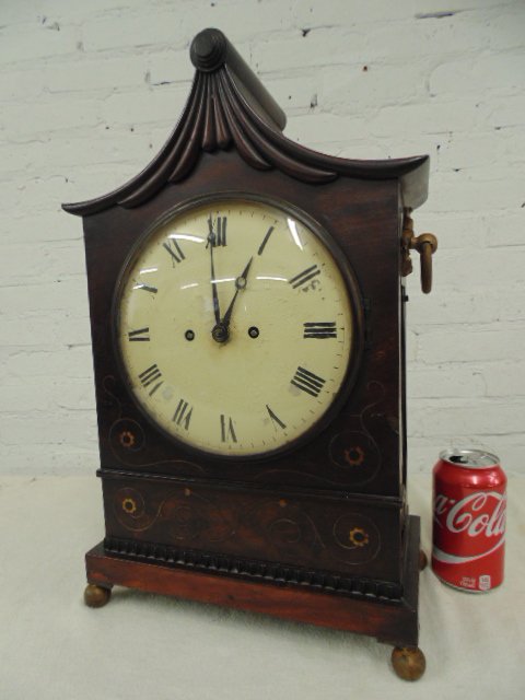 Early English mantle clock, brass works (1 of 10)