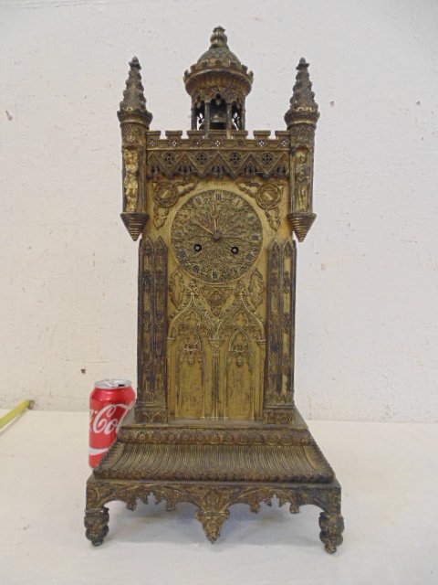 Gothic mantle clock by Delaunoy, early 19th Century (1 of 10)
