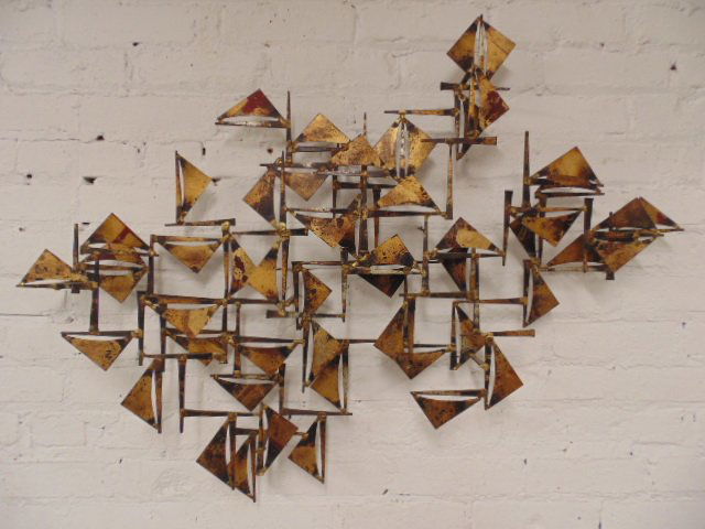 Brutalist wall sculpture, signed William Bowie, (1 of 5)