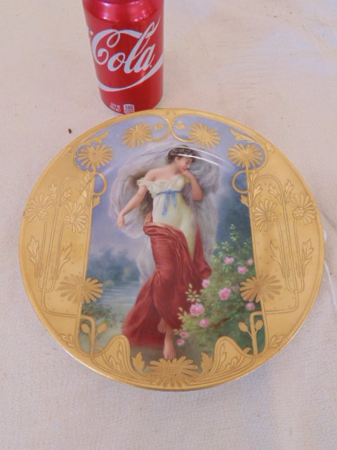 Berlin paint decorated plate, gilt detail (1 of 5)