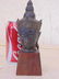 Tibetan Buddha bronze head bust, 6.75"