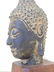 Tibetan Buddha bronze head bust, 7.5" - 3