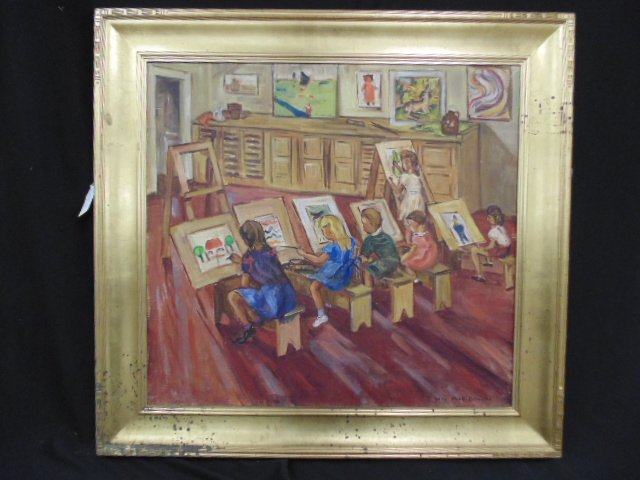 Painting, "Art class", Sara Kolb Danner, California (1 of 7)