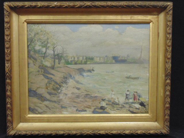 Painting, "A squall on the Hudson, 1911", sgd. M.H. (1 of 7)