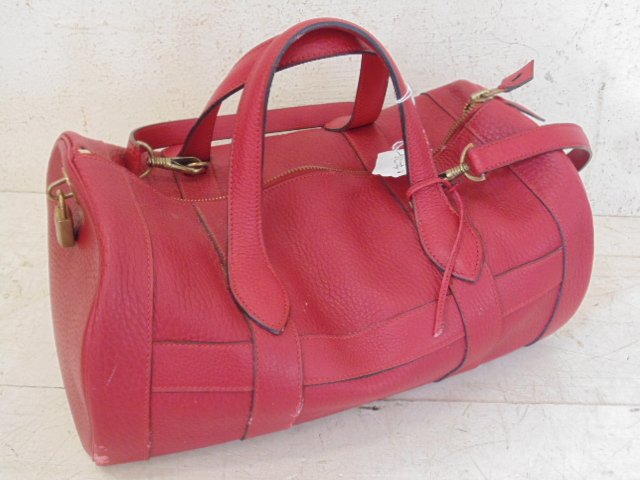 Red leather Hermes handbag (1 of 7)