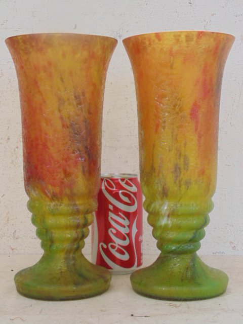Pair Czech art glass vases (1 of 5)