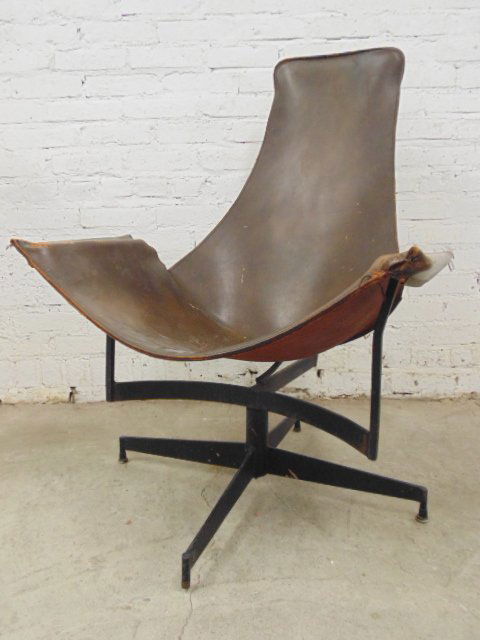 iron and leather Luther Conover swivel chair. (1 of 4)