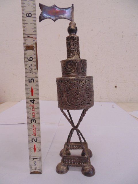 Havdalah spice box, Tower Motif, filigree (1 of 7)