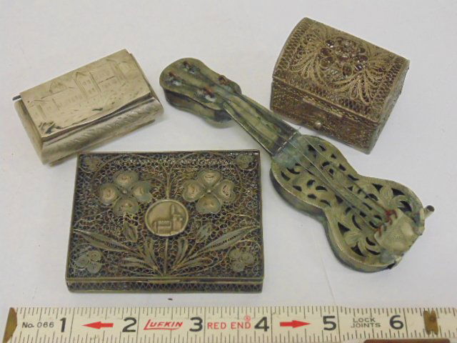 4 pieces Judaica, Havdalah filigree trunk motif spice (1 of 9)