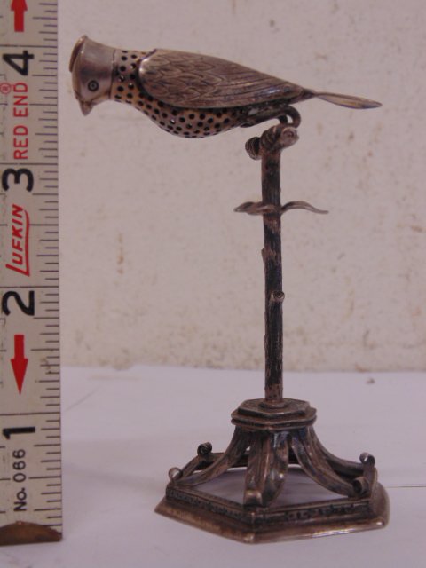 Havdalah "bird on perch" silver spice box (1 of 6)