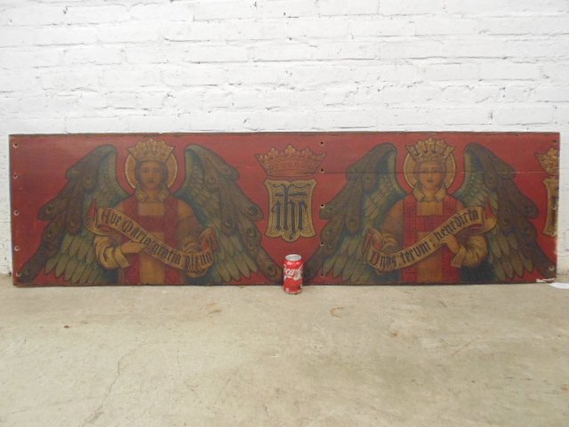 Paint decorated panel with angels, (1 of 6)