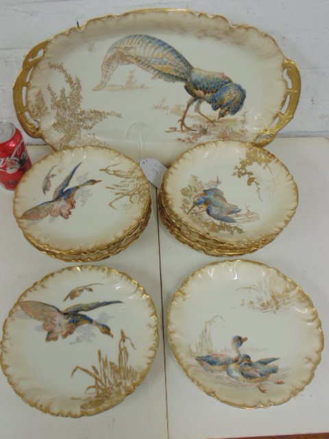 Limoges game set, large serving plate & 12 plates (1 of 7)