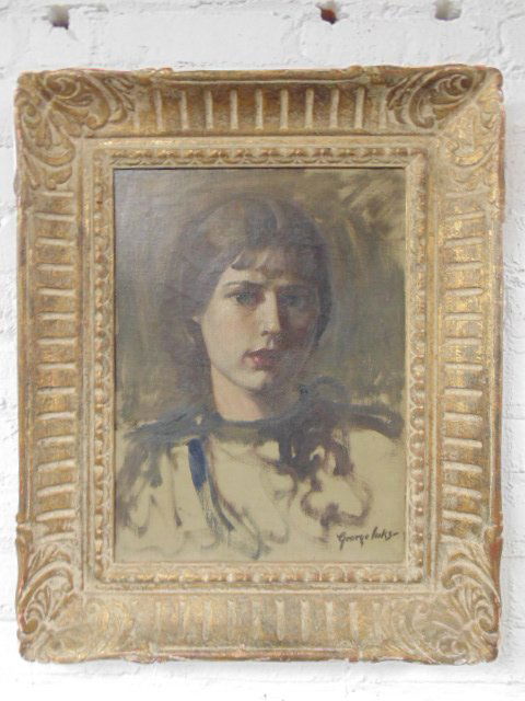 Oil on canvas, portrait of a girl, George Luks (1 of 6)