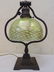 Tiffany desk lamp with Favrile shade, harp,