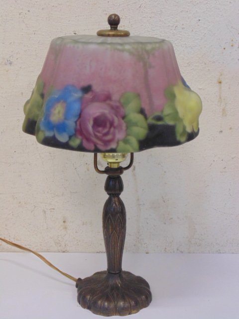 Small Pairpoint lamp with painted puffy shade (1 of 10)