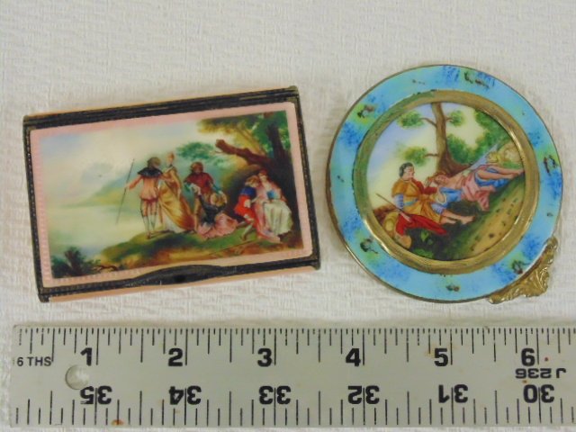 Enamel, sterling silver case & mirror (1 of 8)