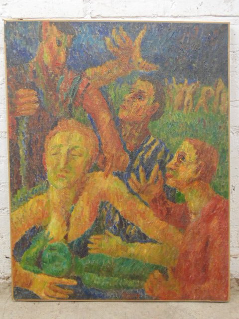 Oil on canvas, various figures (untitled), Jennings (1 of 6)