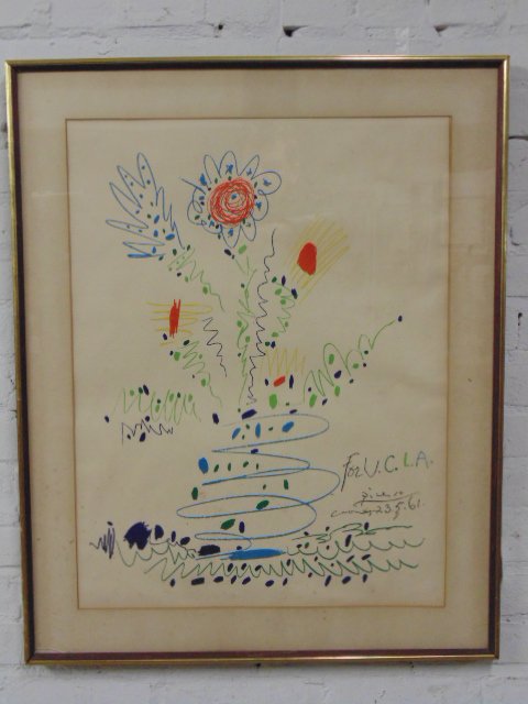Vintage Picasso litho, for U.C.L.A., "Flowers" (1 of 6)