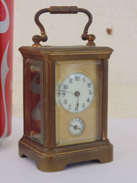 Miniature carriage alarm clock, French made (1 of 8)