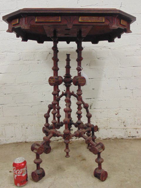 Folk art spool table, 19th Century (1 of 8)