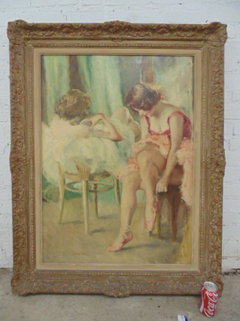 Painting, "In the Dressing Room" signed Paul Gerard (1 of 8)