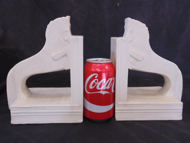 Pair bookends, horses, Ceramique de Bruxelles (1 of 6)