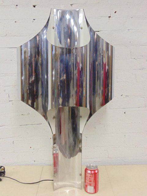 Chrome mid Century table lamp by Sonneman, height is (1 of 5)