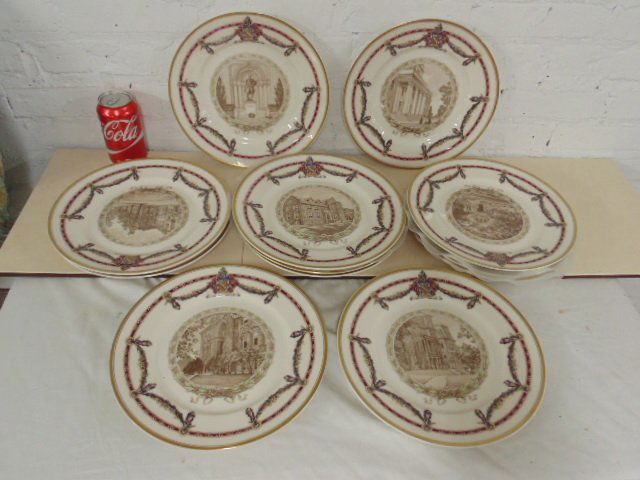 Set 12 Federal themed porcelain plates (1 of 10)