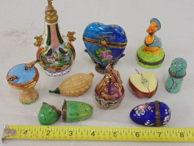 Lot 10 small enameled bottles & small boxes (1 of 10)