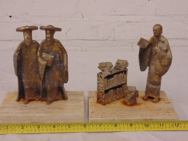 2 small figural bronzes, signed "Schon" (1 of 8)