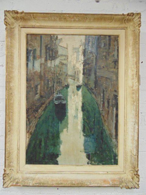Painting, Venetian scene, "Rio Canonica", sgd. Bepi (1 of 7)