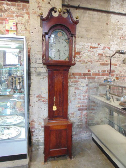 Antique mahogany tall case clock with moon dial (1 of 10)