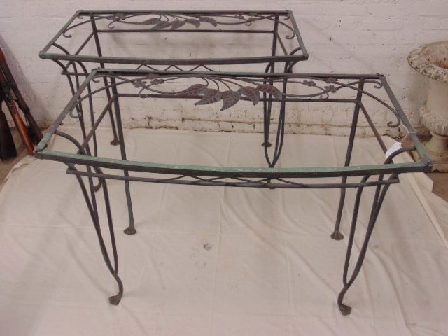 Pair iron Salterini console tables (1 of 7)