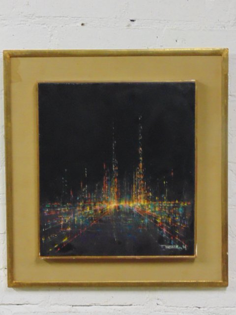 Painting, perspective abstract, signed Leonardo Nierman (1 of 5)