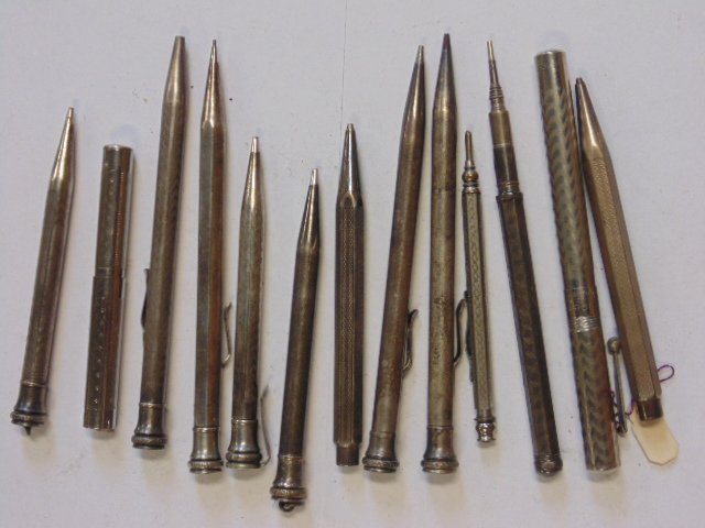 Lot of 13 silver-plate, silver & sterling fountain pens (1 of 5)