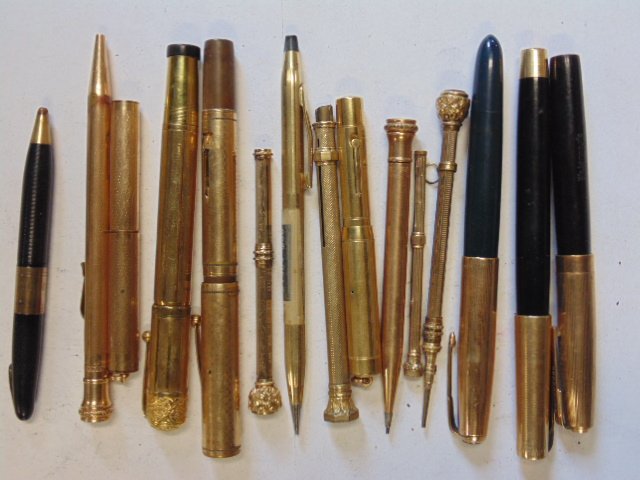 Lot of  pens & pencils, Parker, Waterman, Wahl pen, (1 of 8)