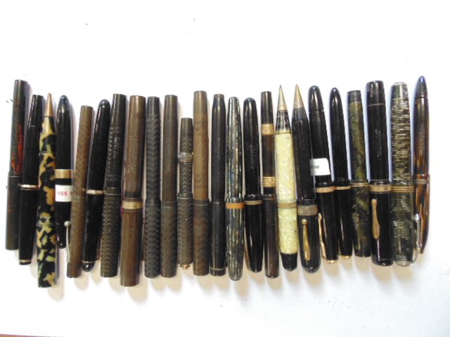 Lot 24 pens &  pencils, Waterman, Conklin, Parker, (1 of 9)