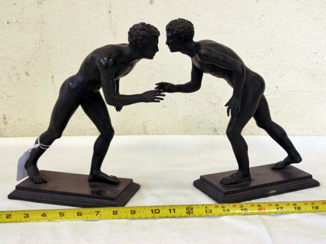Two early grand tour bronzes, pair of Borghesi (1 of 10)