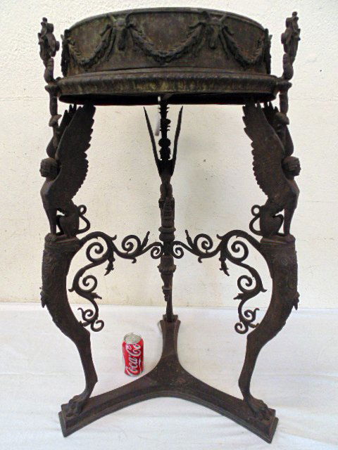 19th c. Grand Tour Pompeian style bronze brazier on (1 of 10)