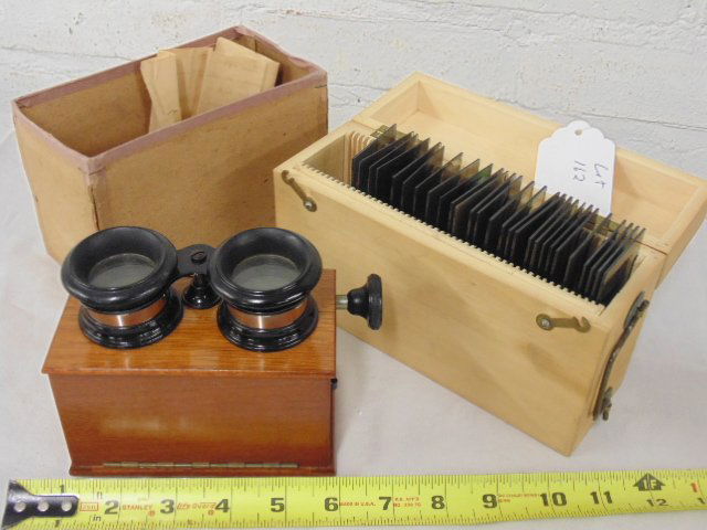 French stereoptic viewer with slides, "Unis-France" (1 of 6)