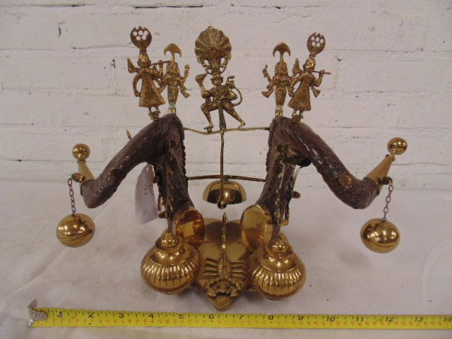 Brass & horn inkwell desk set (1 of 6)