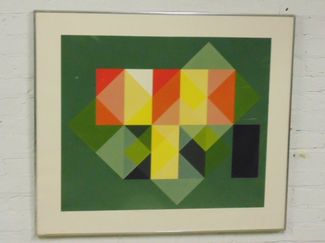 Lithograph, "Intermesh", 77/90, signed Arnold Hoffmann: Lithograph, "Intermesh", 77/90, signed Arnold Hoffmann Jr. , 32" by 37", total size, good condition