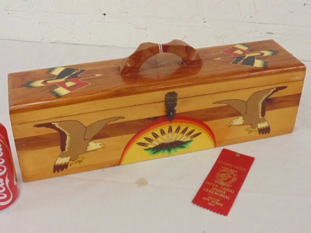 Native American painted box by Tennepon Eckiwoodi (1 of 8)