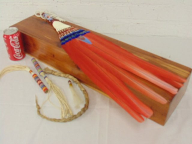 Native Indian Red Macaw Feather Fan by Patrick Scott (1 of 10)