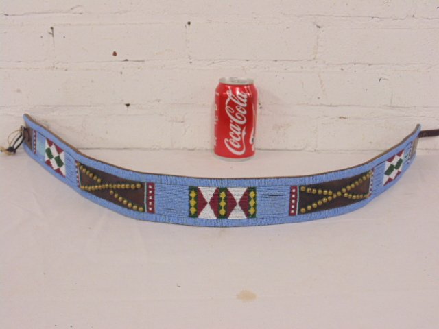 Native Indian tack, panel belt, Blackfeet, c. 1900 (1 of 7)