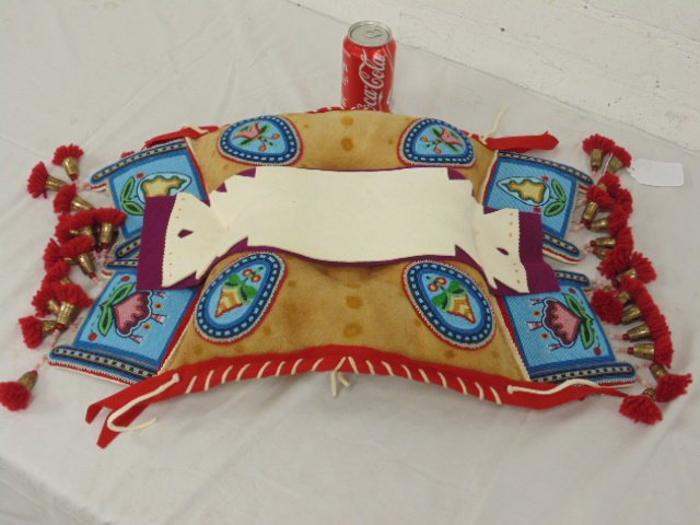 American Indian beaded saddle, floral beadwork (1 of 8)
