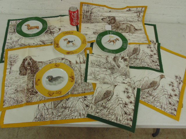 Set 4 Hermes porcelain plates & 8 Hermes napkins (1 of 10)