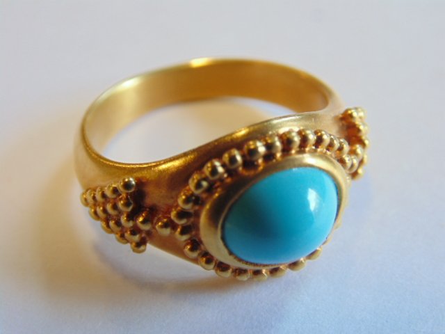 Lalaounis 18k yellow gold Turquoise ring (1 of 8)