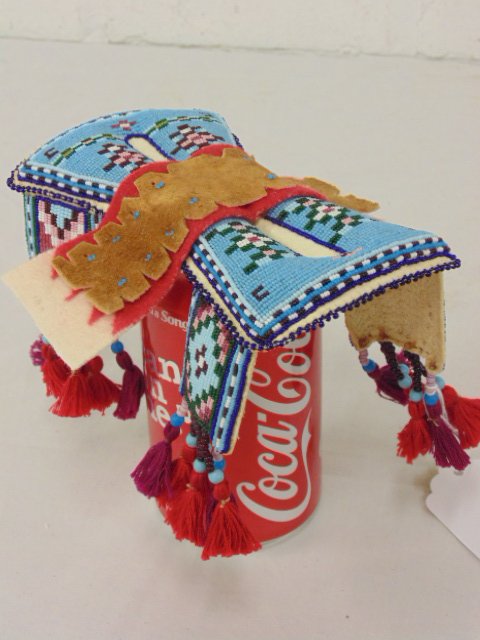 American Indian beaded toy saddle (1 of 7)