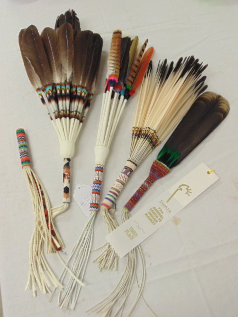 Lot of 4 American Native Indian feather fans (1 of 10)